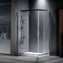 Καμπίνα ντουζιέρας Γωνιακής Εισόδου Corner Entry 100x80 (97-99 x 77-79 εκ.), Devon Flow Clean Glass Chrome