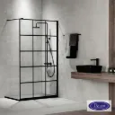IWIS PANEL 110 H.200 DEVON CLEAR-GLASS 8mm DECOR BLACK MATT