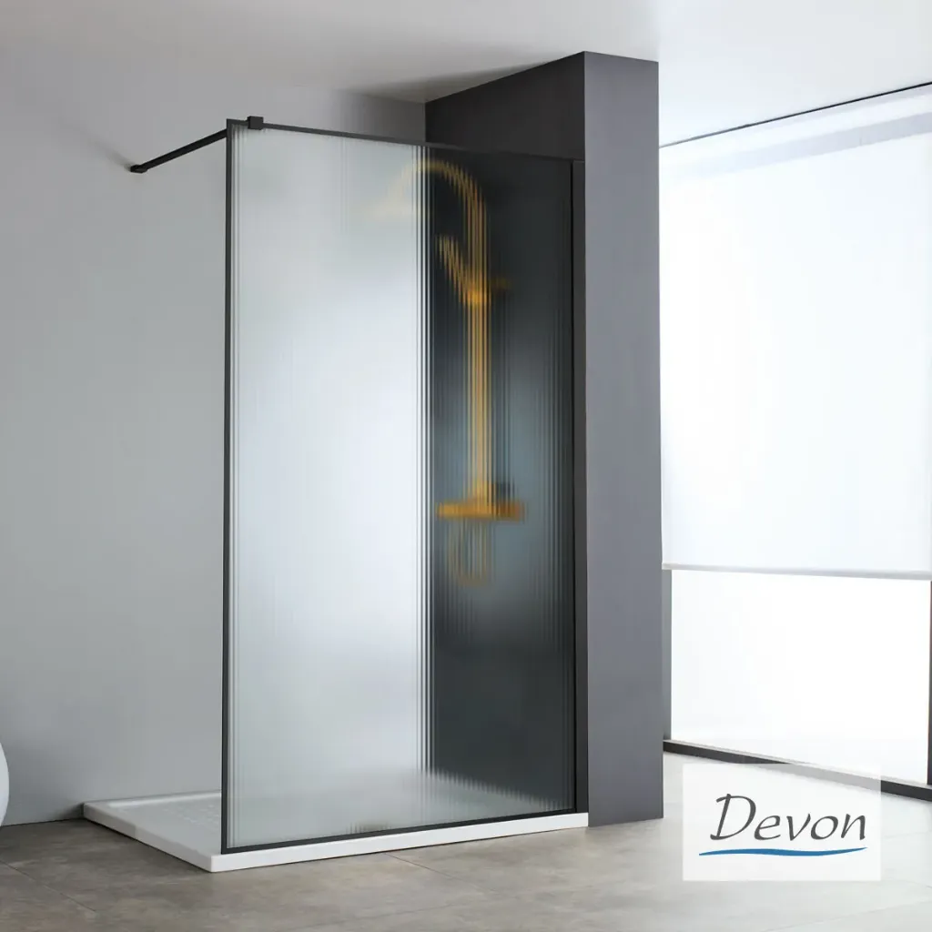 IWIS WALK-IN 67-69 H.200 FLUTED CLEAN-GLASS BLACK MATT