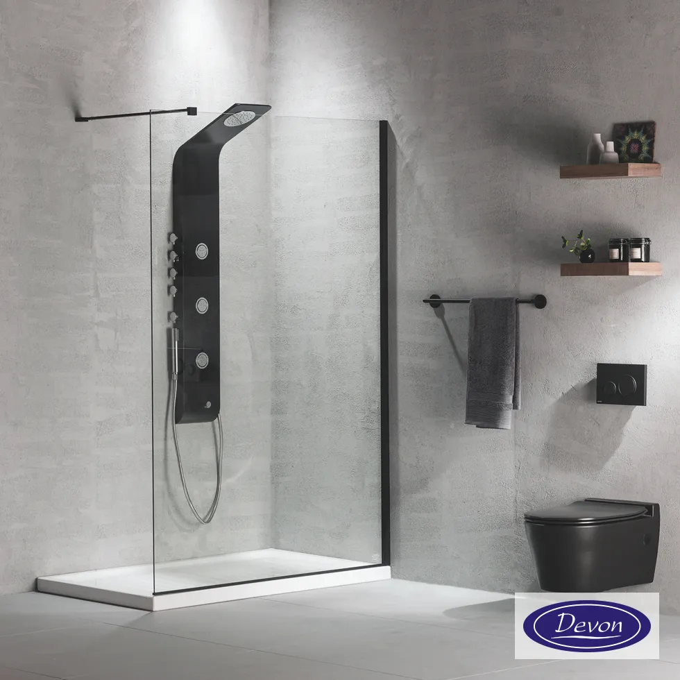 IWIS WALK-IN 107-109 H.220 DEVON CLEAN-GLASS BLACK MATT
