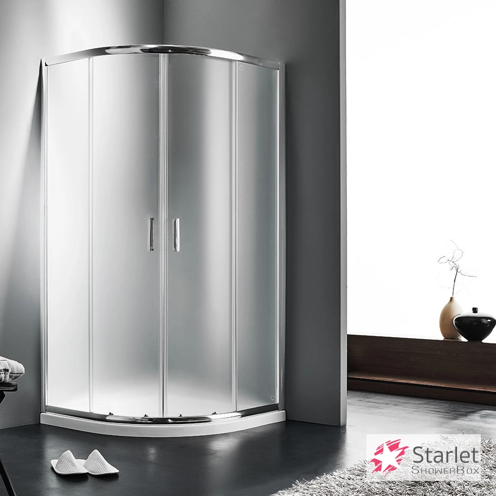 Semicircular Shower Enclosure QUADRANT 90 (87-89cm), Starlet Fabric Chrome
