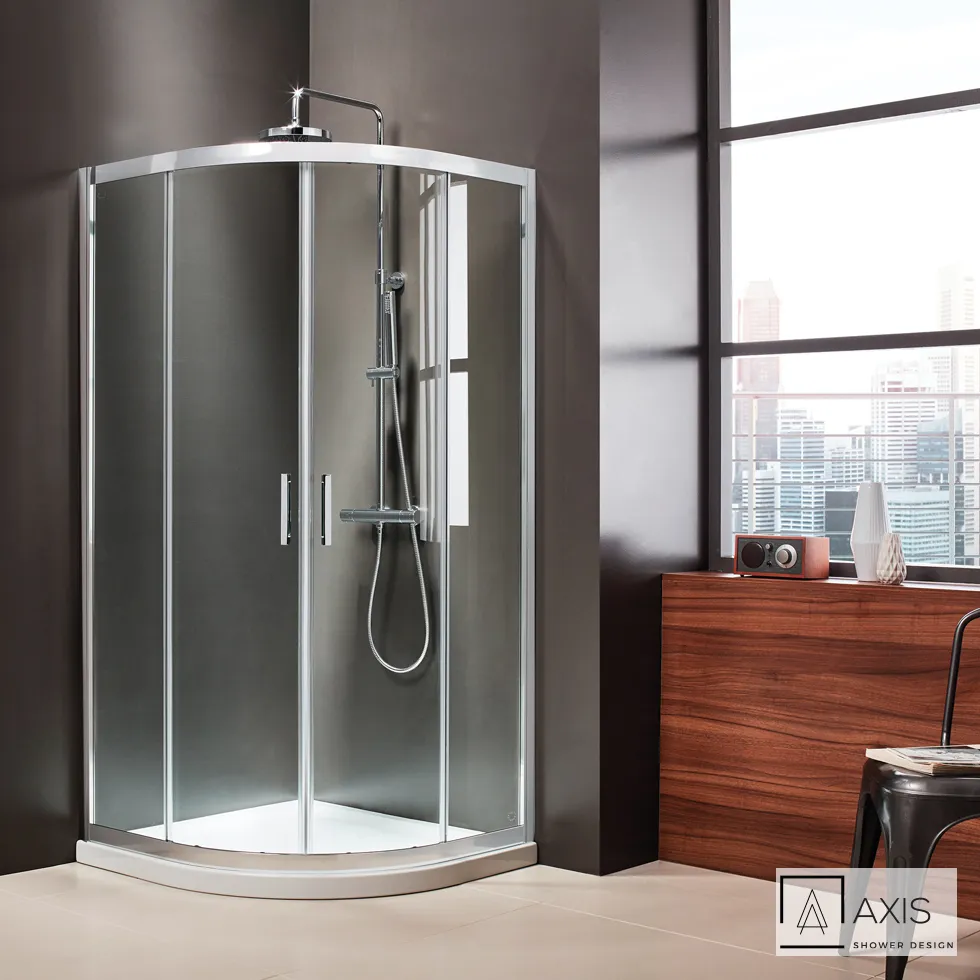 Ημικυκλική καμπίνα ντουζιέρας QUADRANT 80 (77-79εκ.), AXIS Clean Glass Chrome