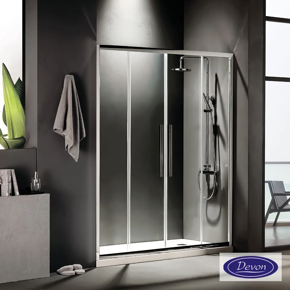 [455-SL2F180C-100] SLIDER 180  (177-181εκ) DEVON FLOW CLEAN-GLASS CHROME