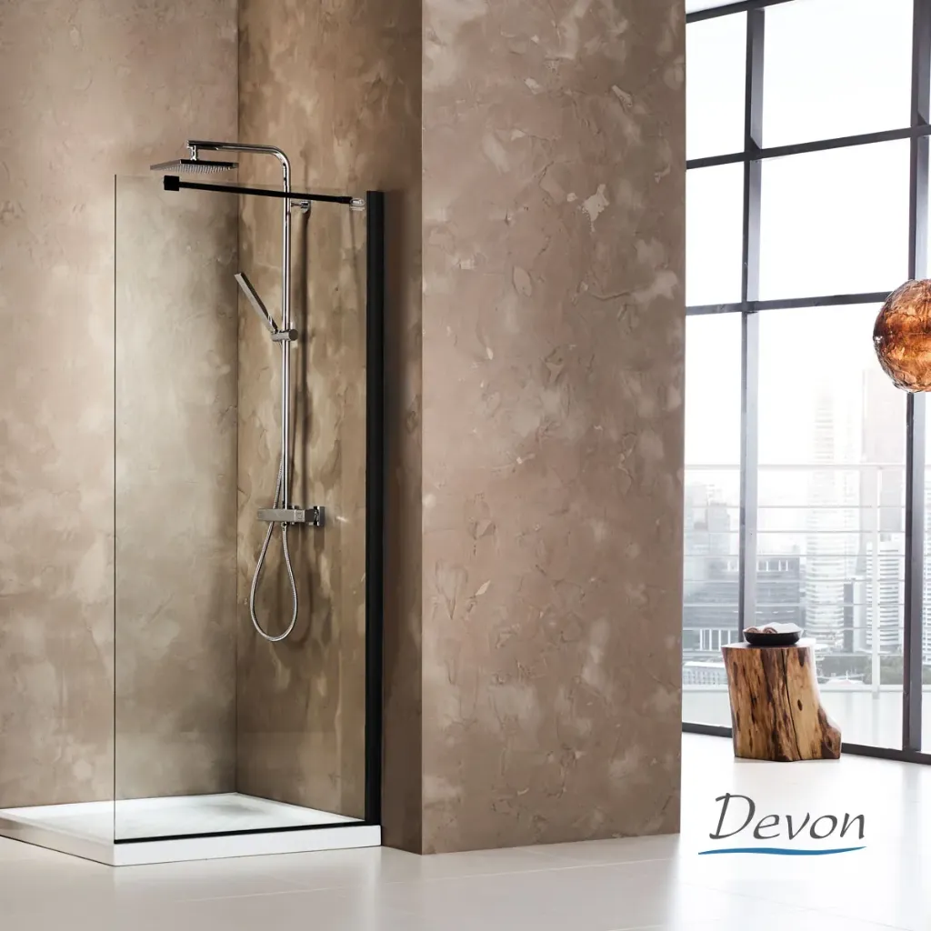 IWIS WALK-IN 77-79 H.185 CLEAN-GLASS BLACK MATT