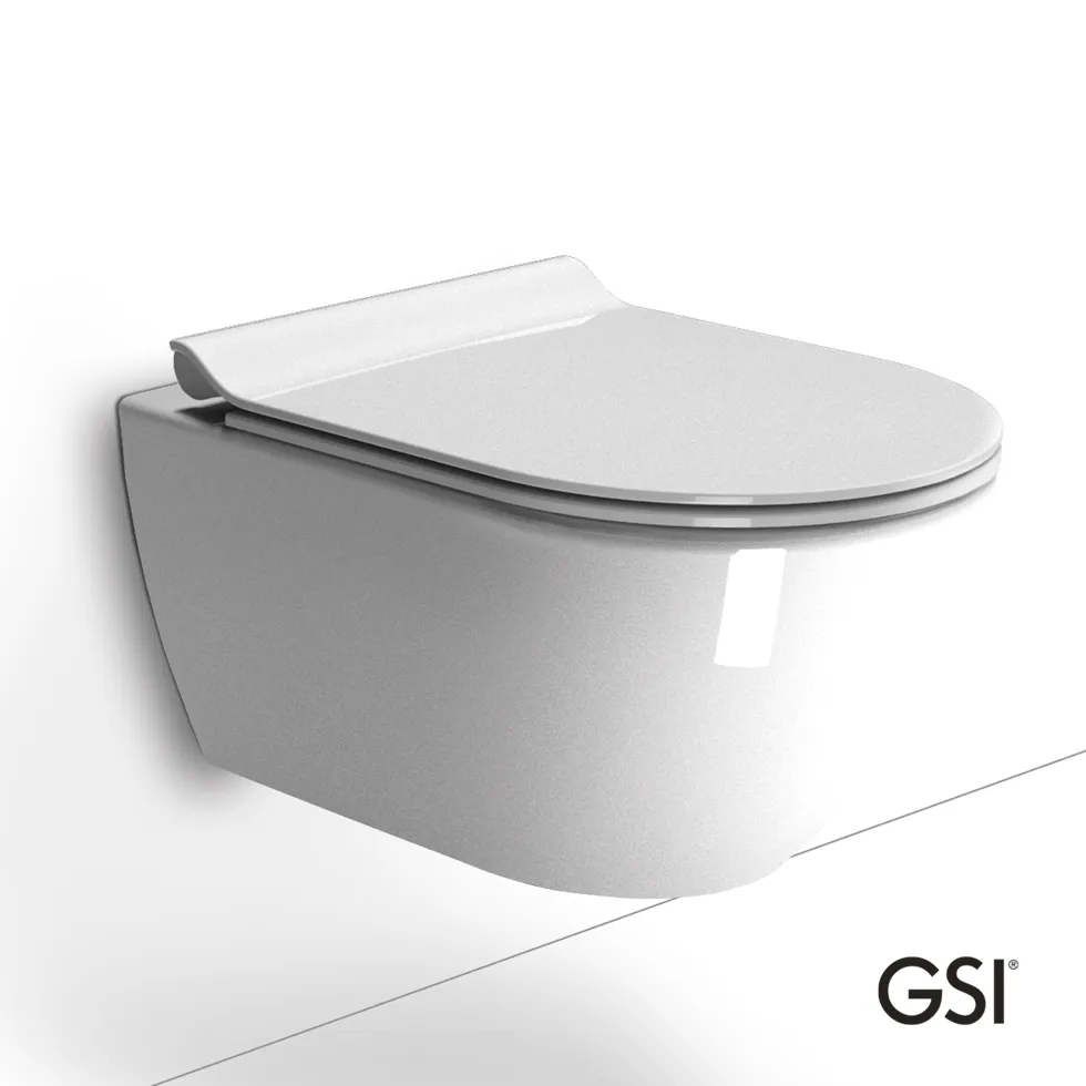 [500-881500SC-300] Λεκάνη Κρεμαστή Pura/55 Swirlflush με κάλυμμα MS86SC Super Slim Soft Close, GSI White