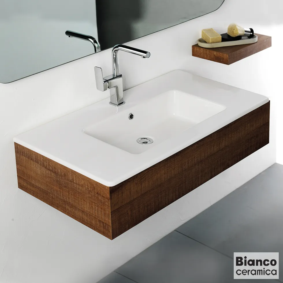 [508-36090-300] Νιπτήρας Πορσελάνης Flat 91,5x46,5 (1 οπή) Bianco Ceramica White