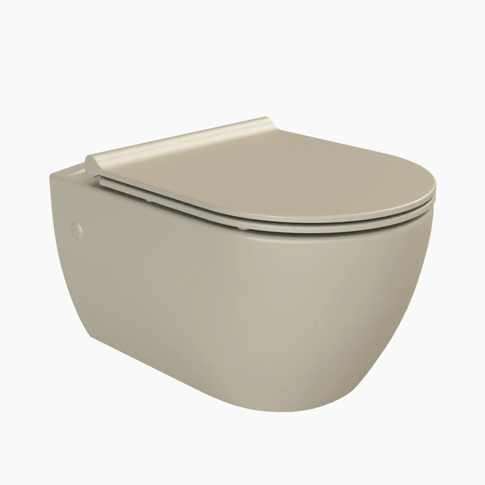 [019108-w-97] Λεκάνη Κρεμαστή Πορσελάνης Cerastyle City Rimless Ματ Cappuccino Σετ