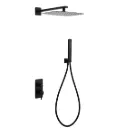toscana imex set ντους με ταψι τοίχου 25χ40 bllack mat