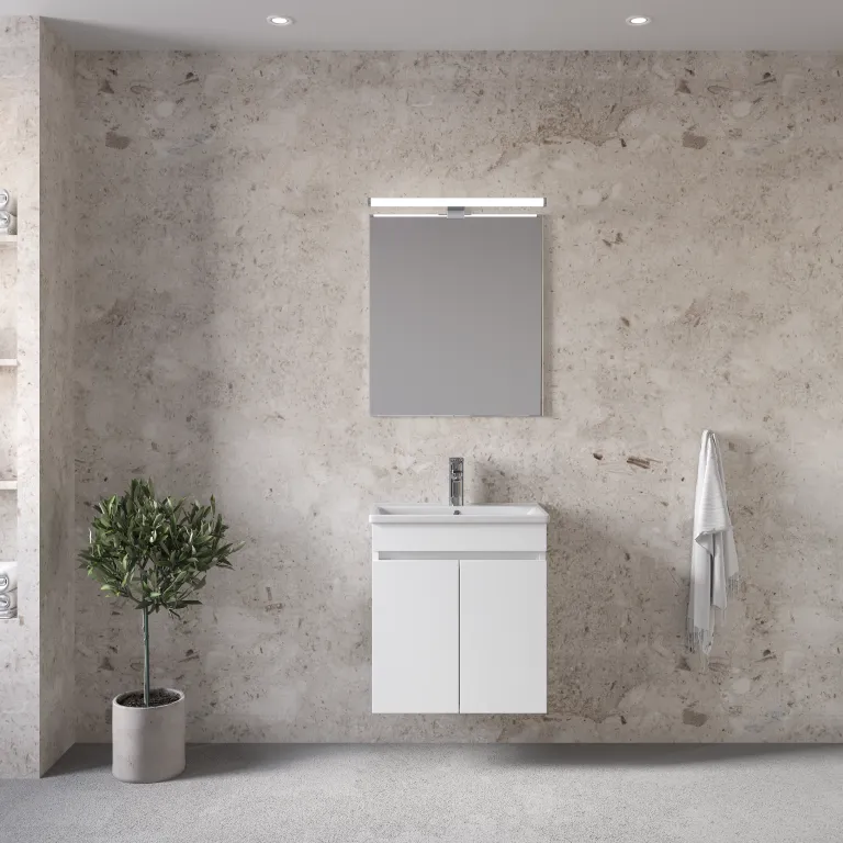 [6VLBN55WL] Valencia Βάση Walnut &Νιπτήρας 55Χ33