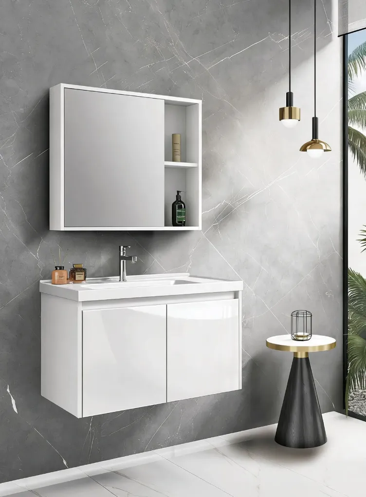 [9SHEL080WH] Helen 80 set ΚΠΘ με Νιπτήρα & Καθρεπτοντούλαπο