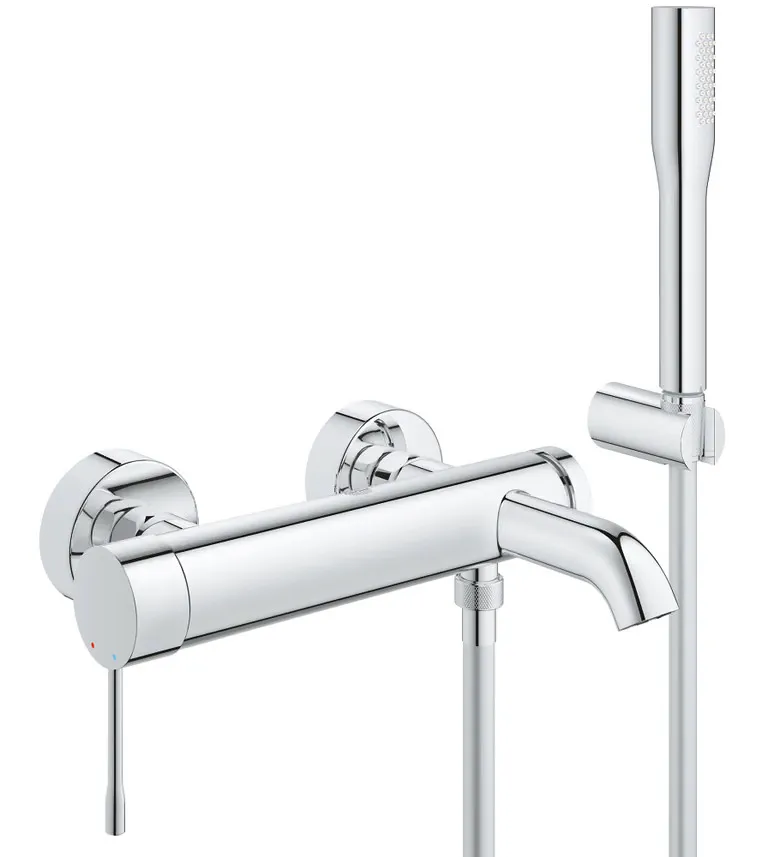 GROHE Essence Επίτοιχη Μπαταρία Λουτρού 1/2" με Σετ Ντους