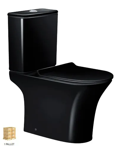 Sifnos Black Mat Λεκάνη Χ/Π Πλήρης με Κάλυμμα Duroplast